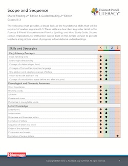 Scope and Sequence for K–3 Shared Reading (©2024) & Guided Reading (©2024)